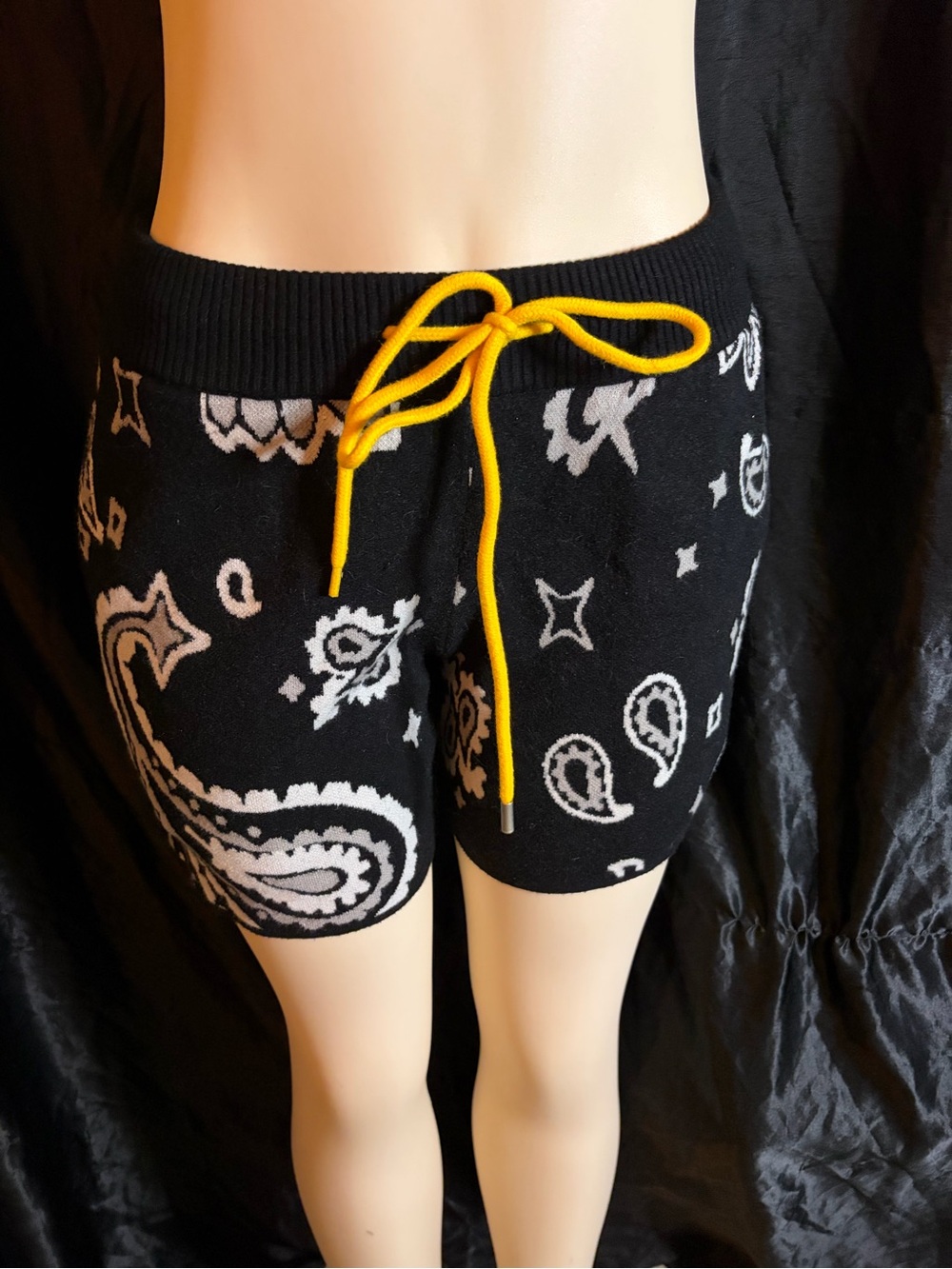MNML Black and Gray Knit Shorts with White Tags